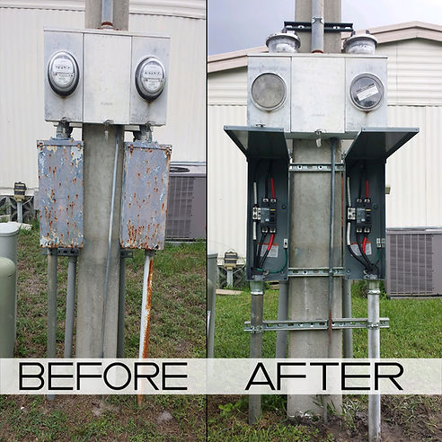Meter upgrade before and after